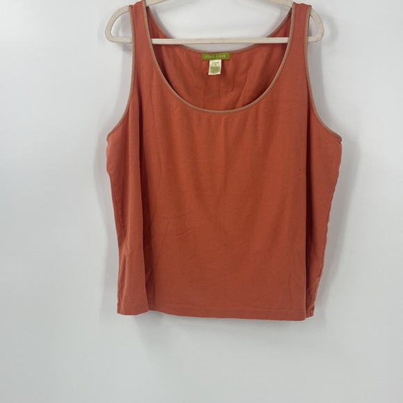 Sigrid Olsen terracotta cotton soft knit scoop neck tank top plus size 3X - Picture 6 of 12